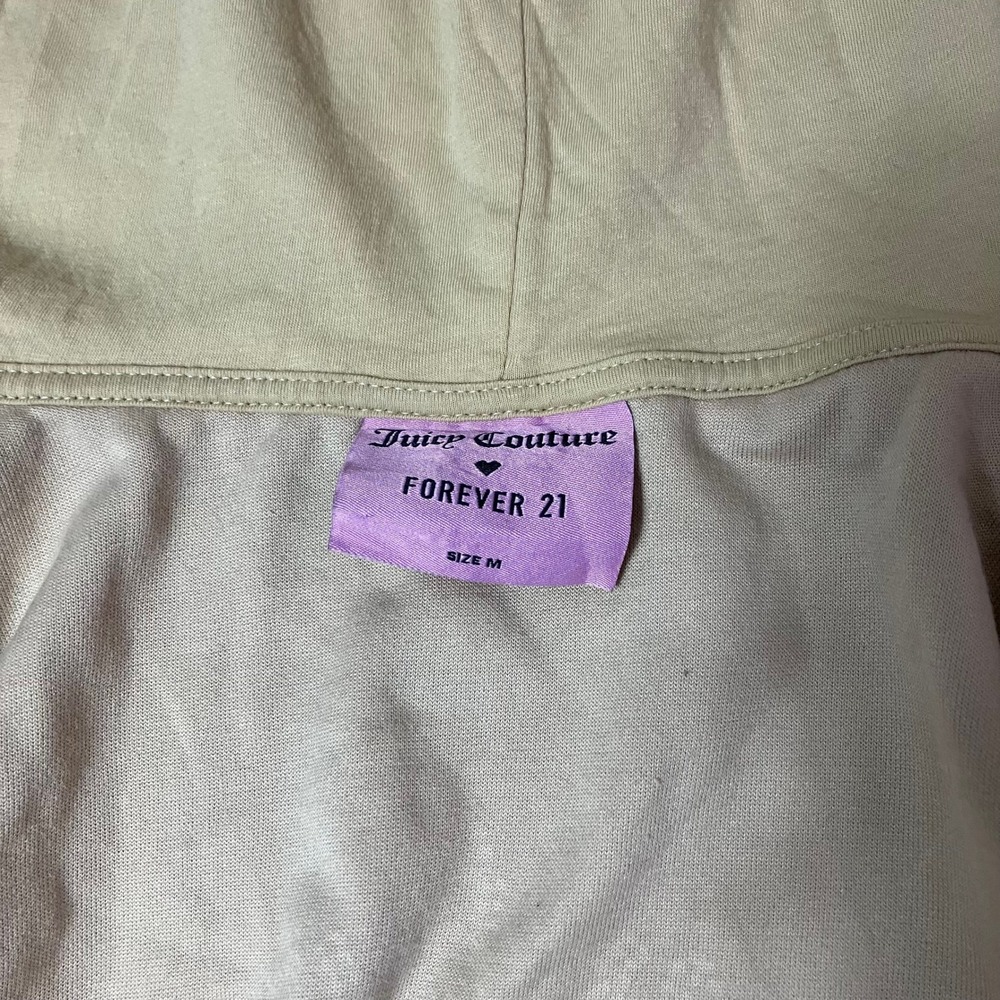 Juicy Couture Forever 21 Velour Rhinestone Hoodie Size M Full‎ Zip Beige